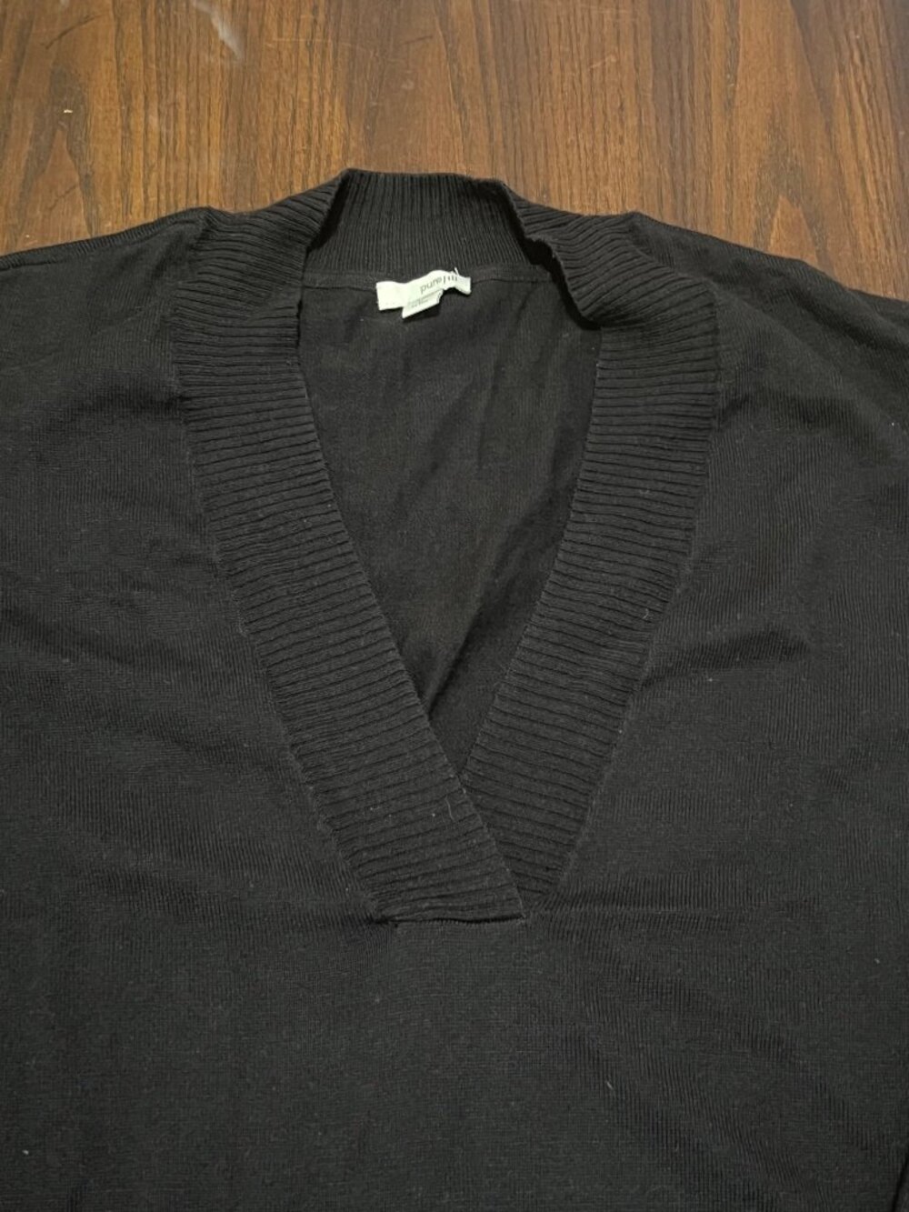 Pure J. Jill V-Neck Long Sleeve Cotton Cashmere Blend Sweater M Petite Neutral - Picture 2 of 7